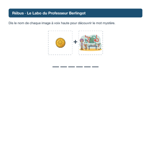 Rébus · Le Labo du Professeur Berlingot